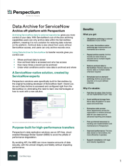 Data Archive for ServiceNow Datasheet