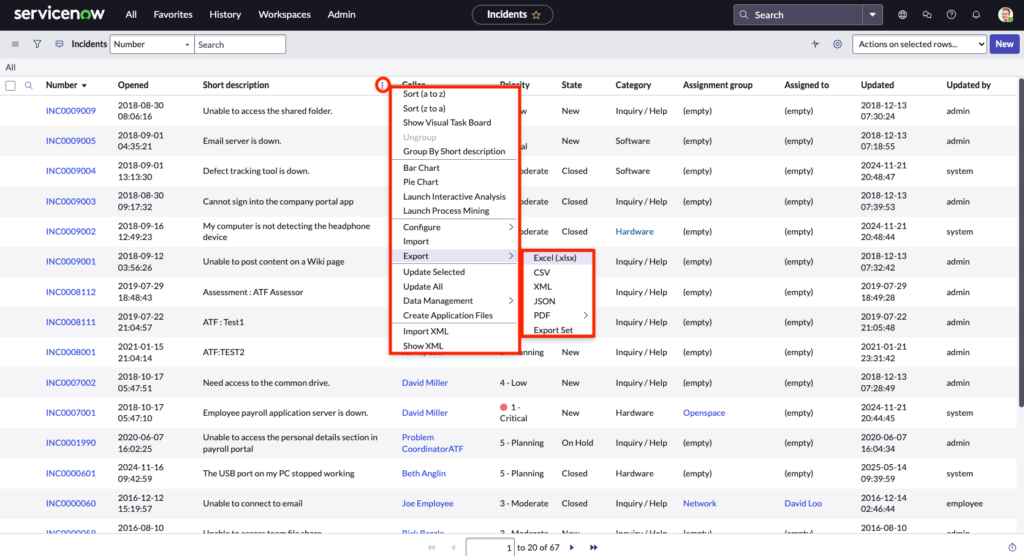 How To Quickly Export All Data in a Table in ServiceNow